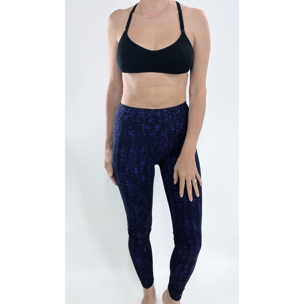 Champion Duo Dry Purple & Black Printed Full Length Activewear Leggings Size XS